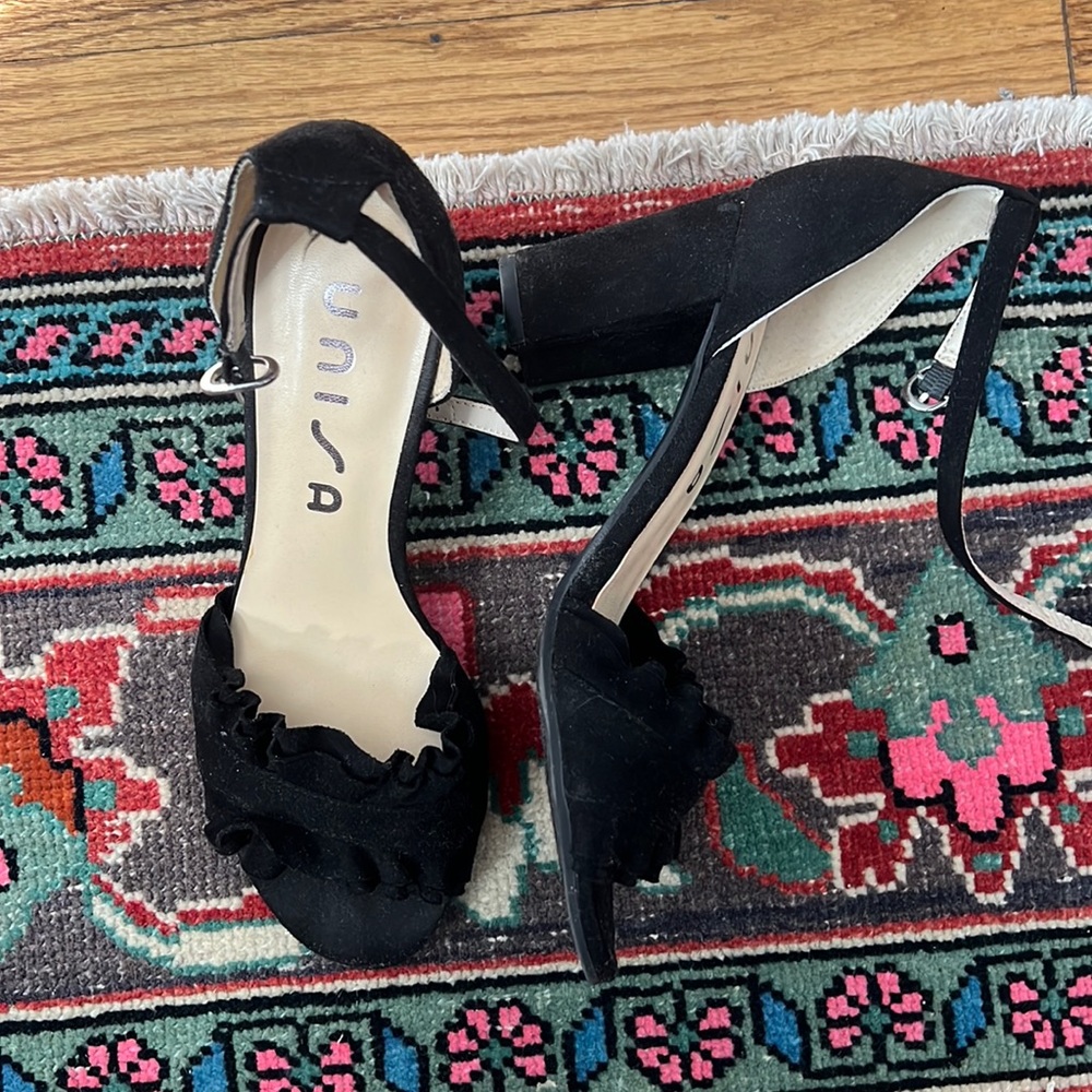 Unisa suede block- heeled sandals